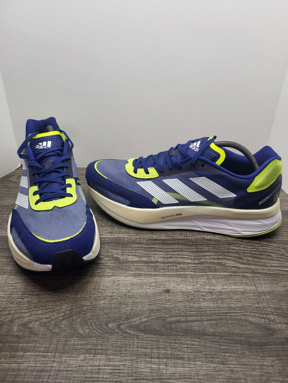 Adidas Adizero Boston 10 Shoes Mens Size 11.5 Blue Mesh Running Sneakers GY0929